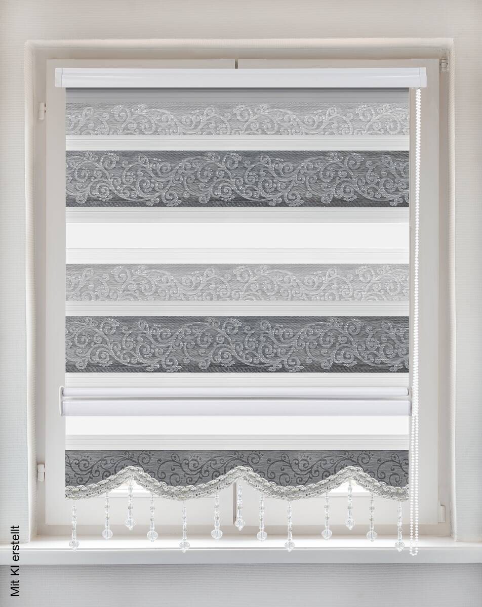 Doppelrollo Djerba silber B/L: ca. 100x160 cm