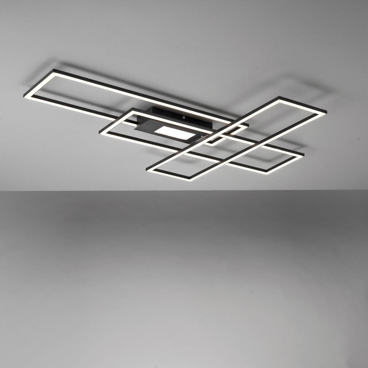 Just Light Deckenleuchte Asmin schwarz Aluminium B/H/T: ca. 99x5x69 cm