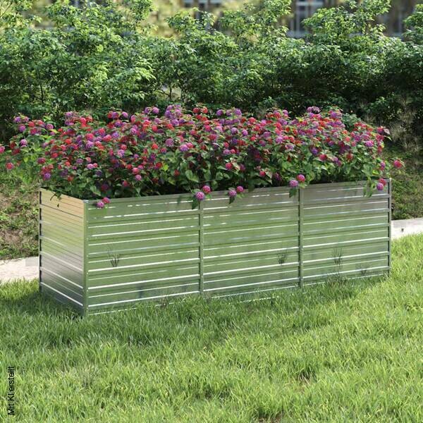 Garten-Hochbeet silber Stahl B/H/L: ca. 80x77x240 cm