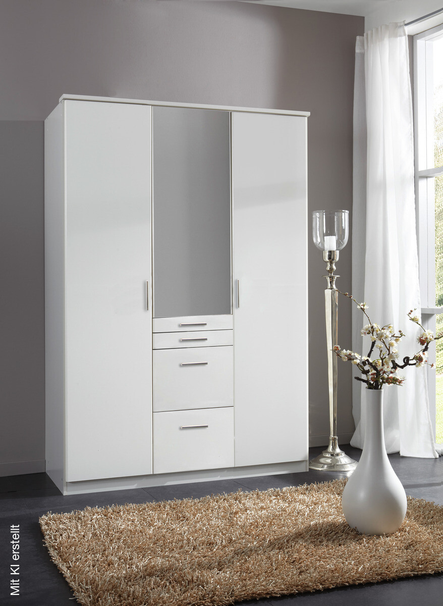Kleiderschrank Aachen weiß B/H/T: ca. 135x199x58 cm