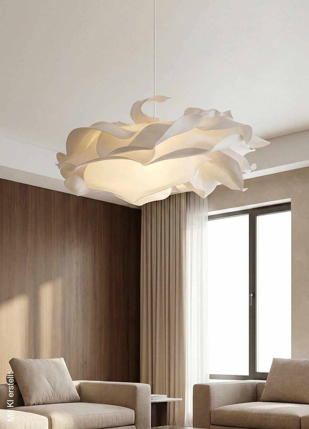 Opviq Pendelleuchte weiß Kunststoff B/H/T/L/D: ca. 58x85x58x58x58 cm E27 1 Brennstellen