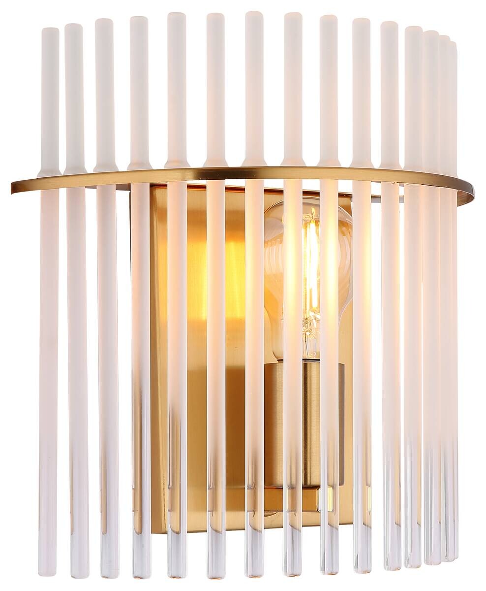 GLOBO Wandleuchte gold Opal transparent Metall Glas B/H/T: ca. 25x26x12,5 cm E27 1 Brennstellen