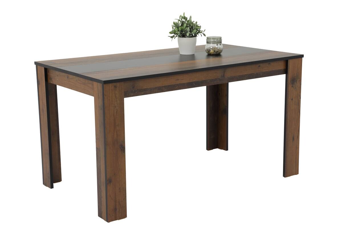 Tischgruppe Helene Old Wood Nachbildung schwarz B/H/T: ca. 140x76x80 cm