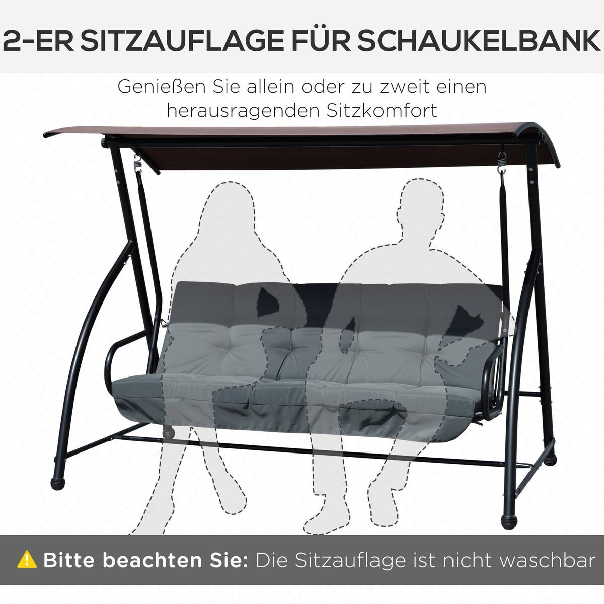 Outsunny Sitzkissen dunkelgrau Schaumstoff B/H/L: ca. 100x8x170 cm