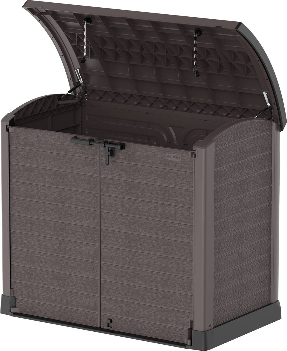 VCM Mülltonnenbox 2er StoreAway braun Kunststoff B/H/L: ca. 145x125x83 cm