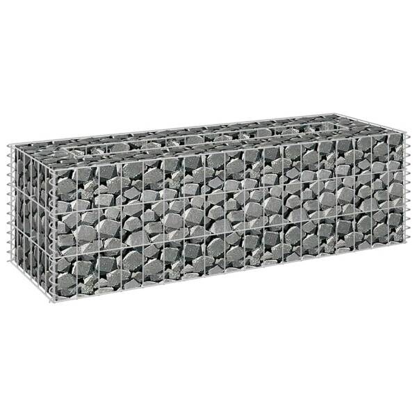 Gabionen-Hochbeet silber Stahl B/H/L: ca. 30x30x90 cm