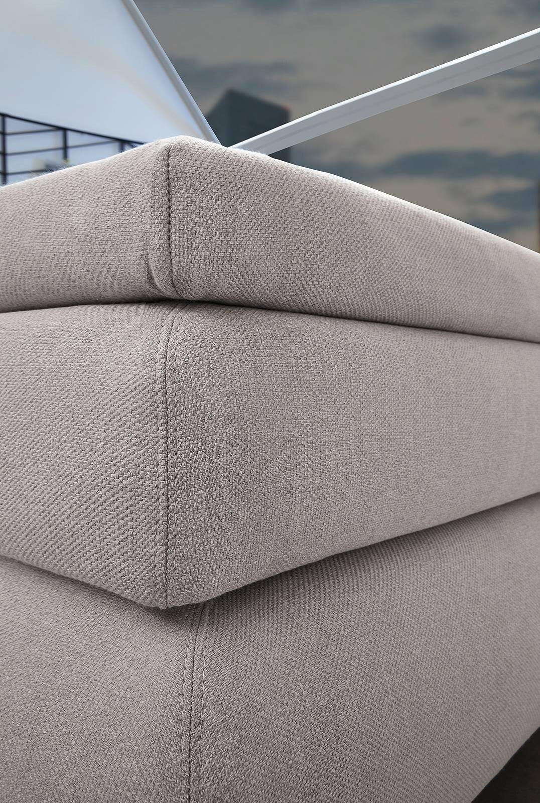 Boxspringbett hellgrau Flachgewebe Liegefläche B/L: ca. 180x200 cm