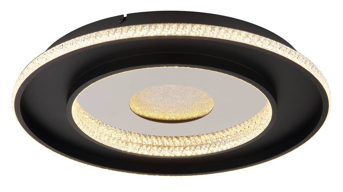 GLOBO Deckenleuchte klar mattschwarz Aluminium Metall H/D: ca. 6x52,5 cm 1 Brennstellen