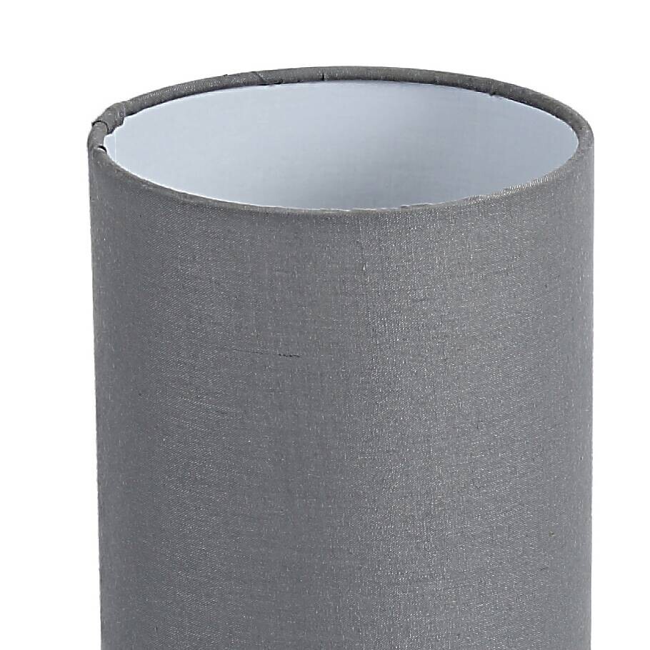 POCOline Tischleuchte Robin grau nickel matt Stoff Metall H/D: ca. 20x12 cm E14 1 Brennstellen