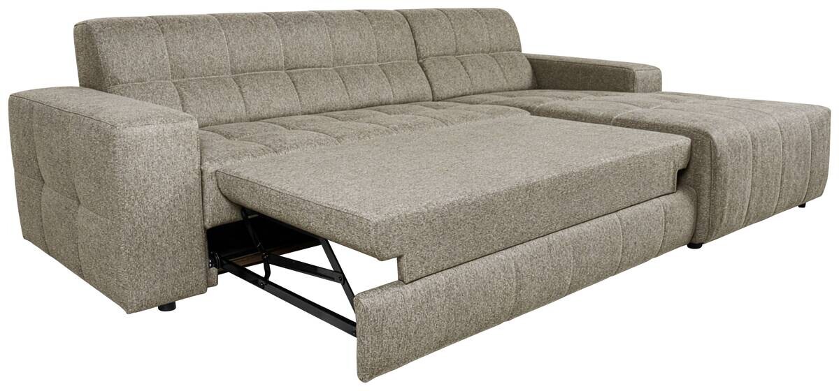 Ecksofa mit Bettfunktion graubraun Flachgewebe B/H/T: ca. 267x93x163 cm