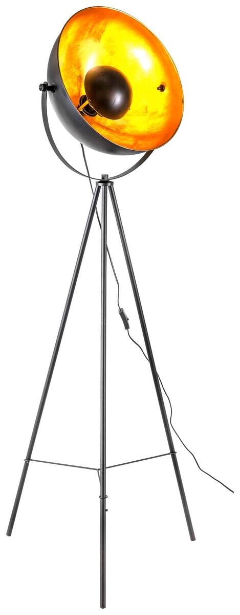 Nowa Stehlampe 45150145 schwarz gold Metall H/D: ca. 153,5x4,5 cm E27 1 Brennstellen