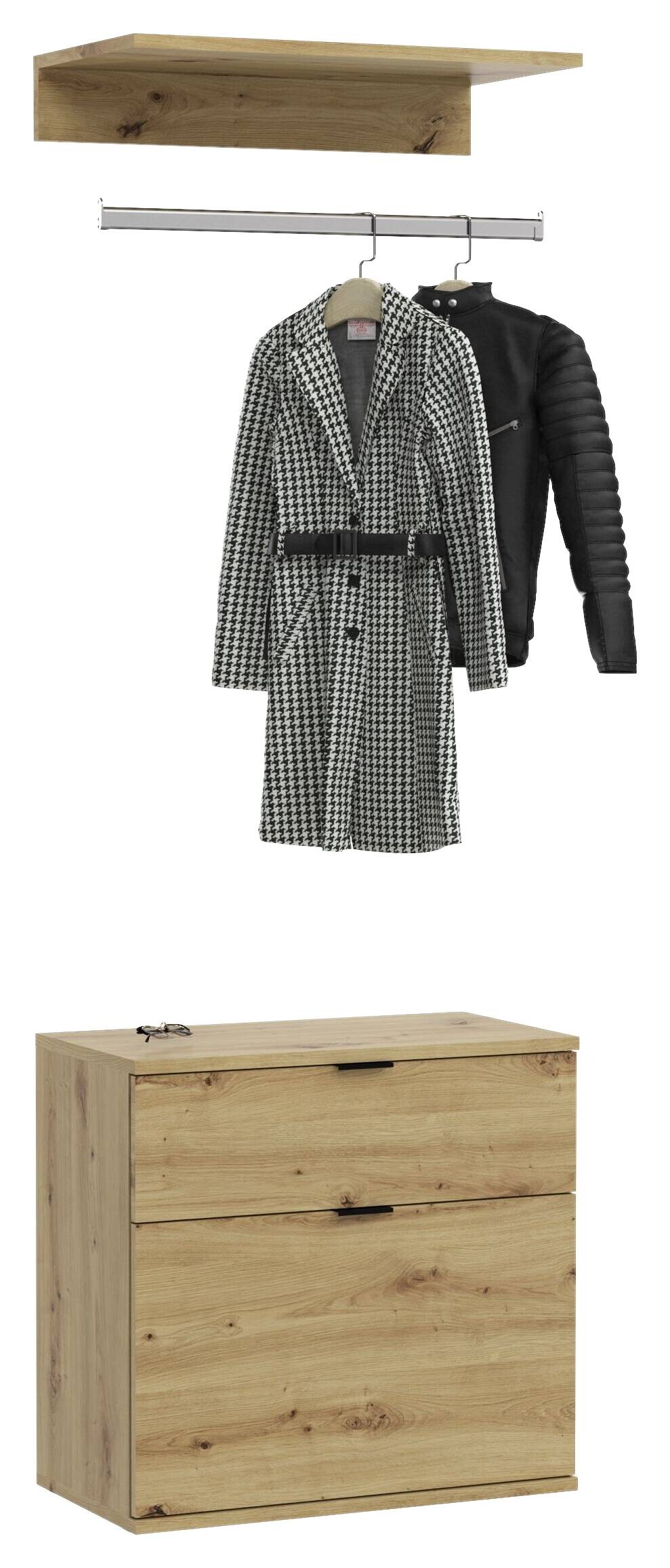 Garderobenset PROJEKT Eiche Artisan Nachbildung B/H/T: ca. 61x193x34 cm