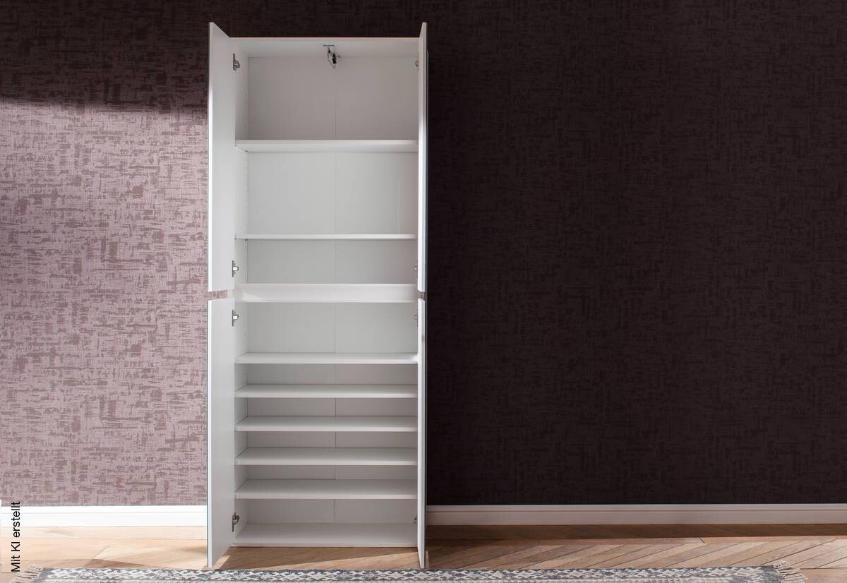 Garderobenschrank Mirror weiß B/H/T: ca. 74x191x34 cm