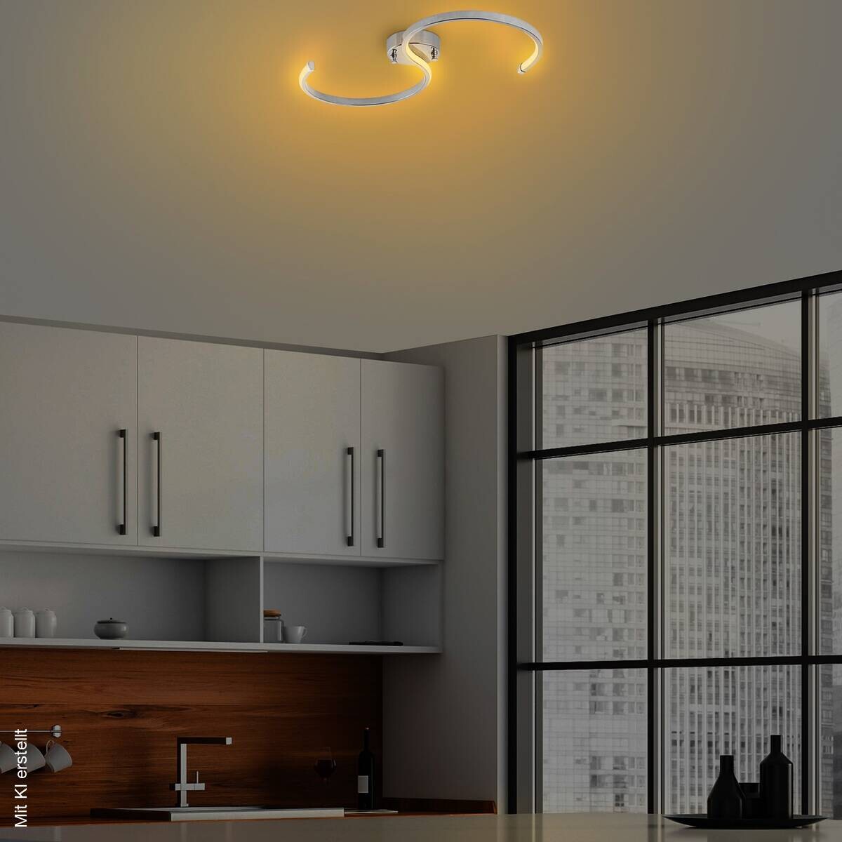 Opviq LED-Deckenleuchte Chrom B/H/T: ca. 25x51x5 cm