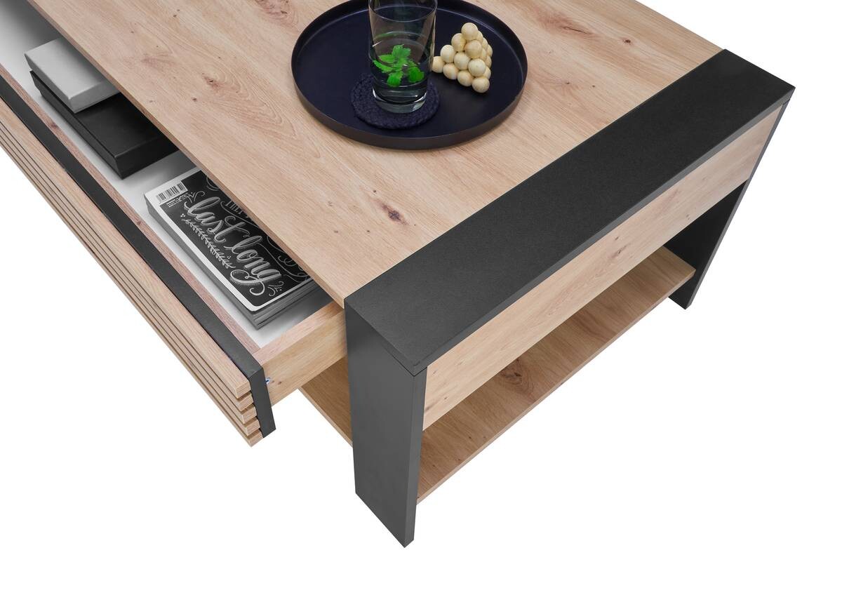 Couchtisch Felipe Eiche Artisan Nachbildung B/H/T: ca. 107x42x60 cm