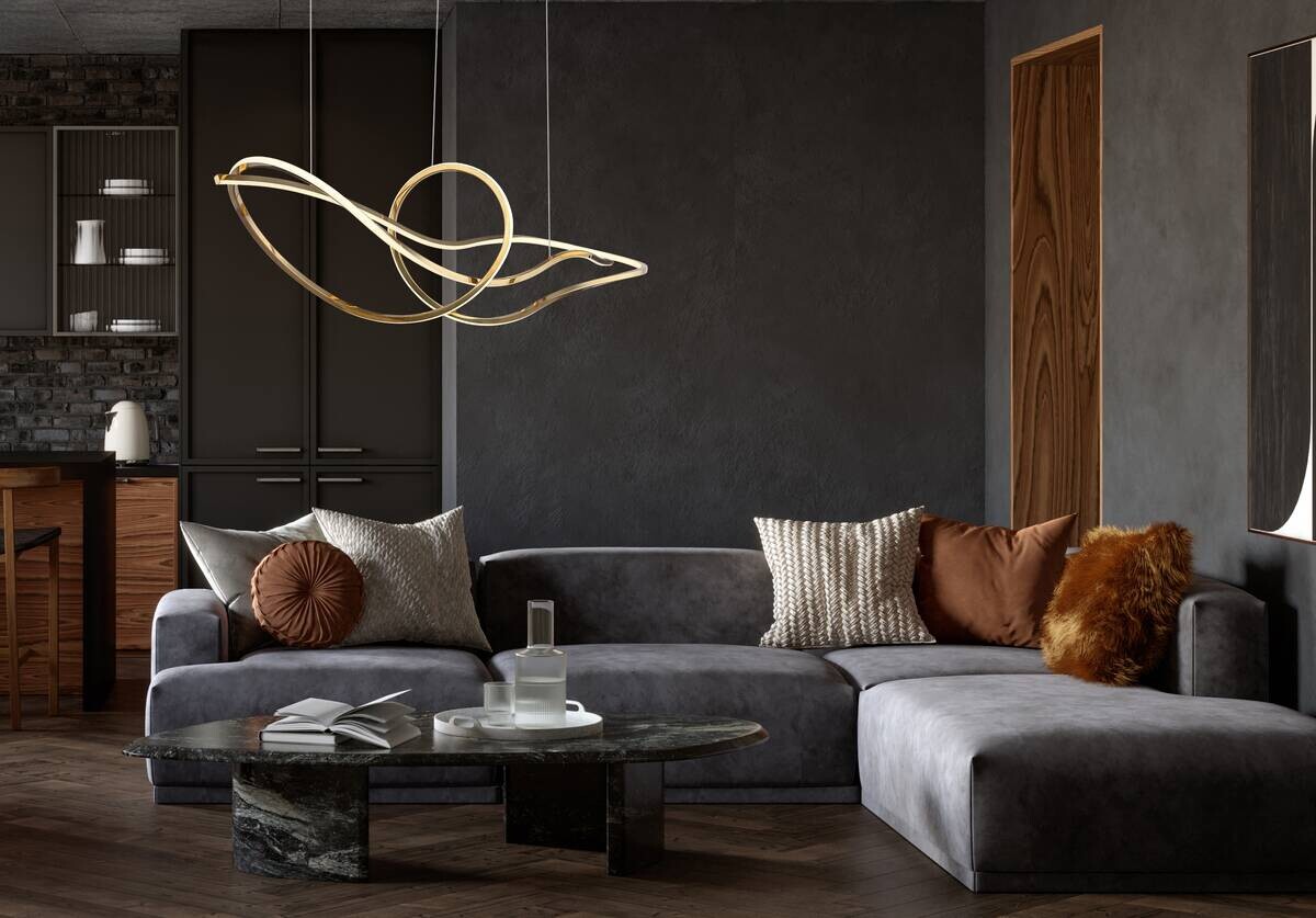 GLOBO Pendelleuchte Craft Gold Opal Edelstahl Metall B/H: ca. 110x120 cm 1.0 Brennstellen