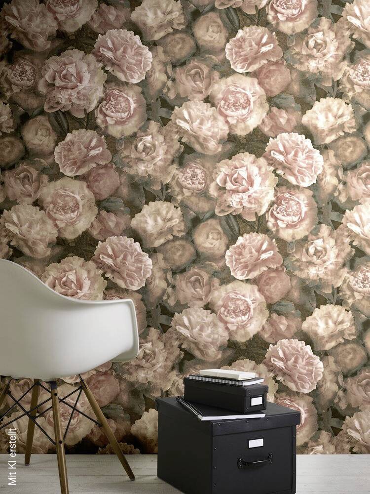 Vliestapete Rosen altrosa B/L: ca. 53x1005 cm