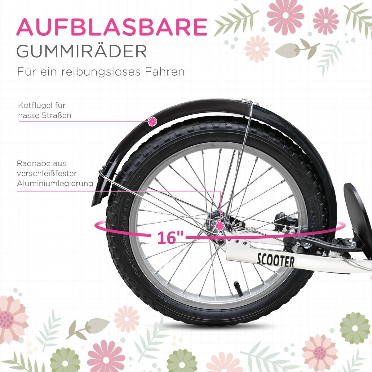 HOMCOM Kinderroller rosa