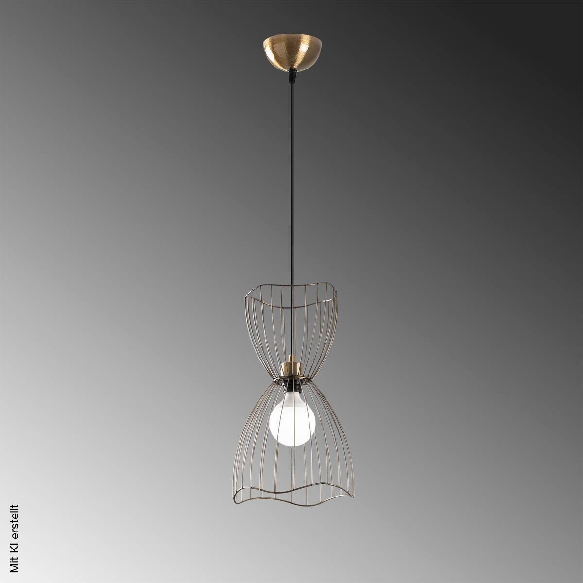Opviq Pendelleuchte bronze Metall B/H/T: ca. 25x121x25 cm E27 1 Brennstellen