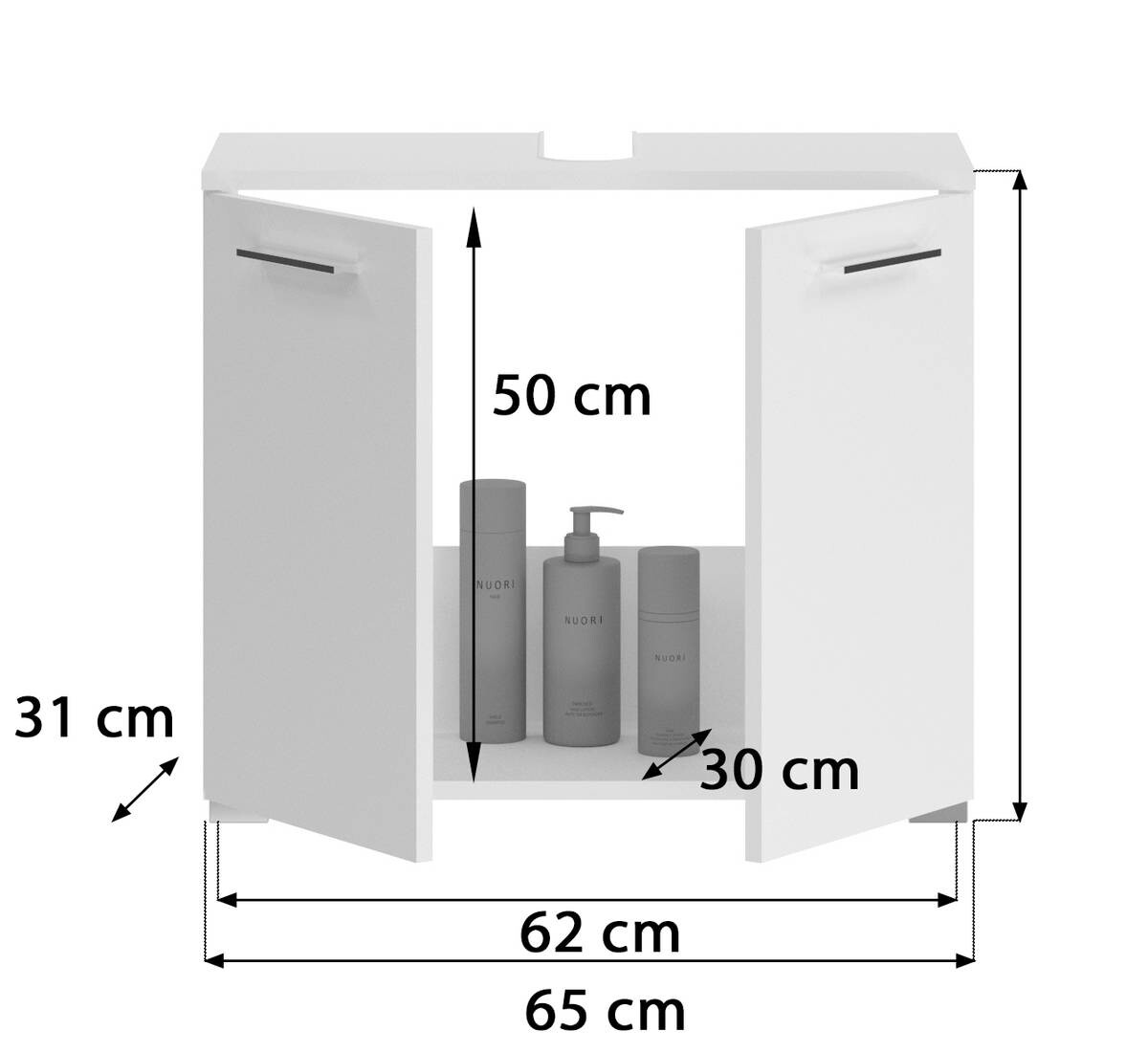 Waschbeckenunterschrank Roca weiß B/H/T: ca. 65x55x31 cm
