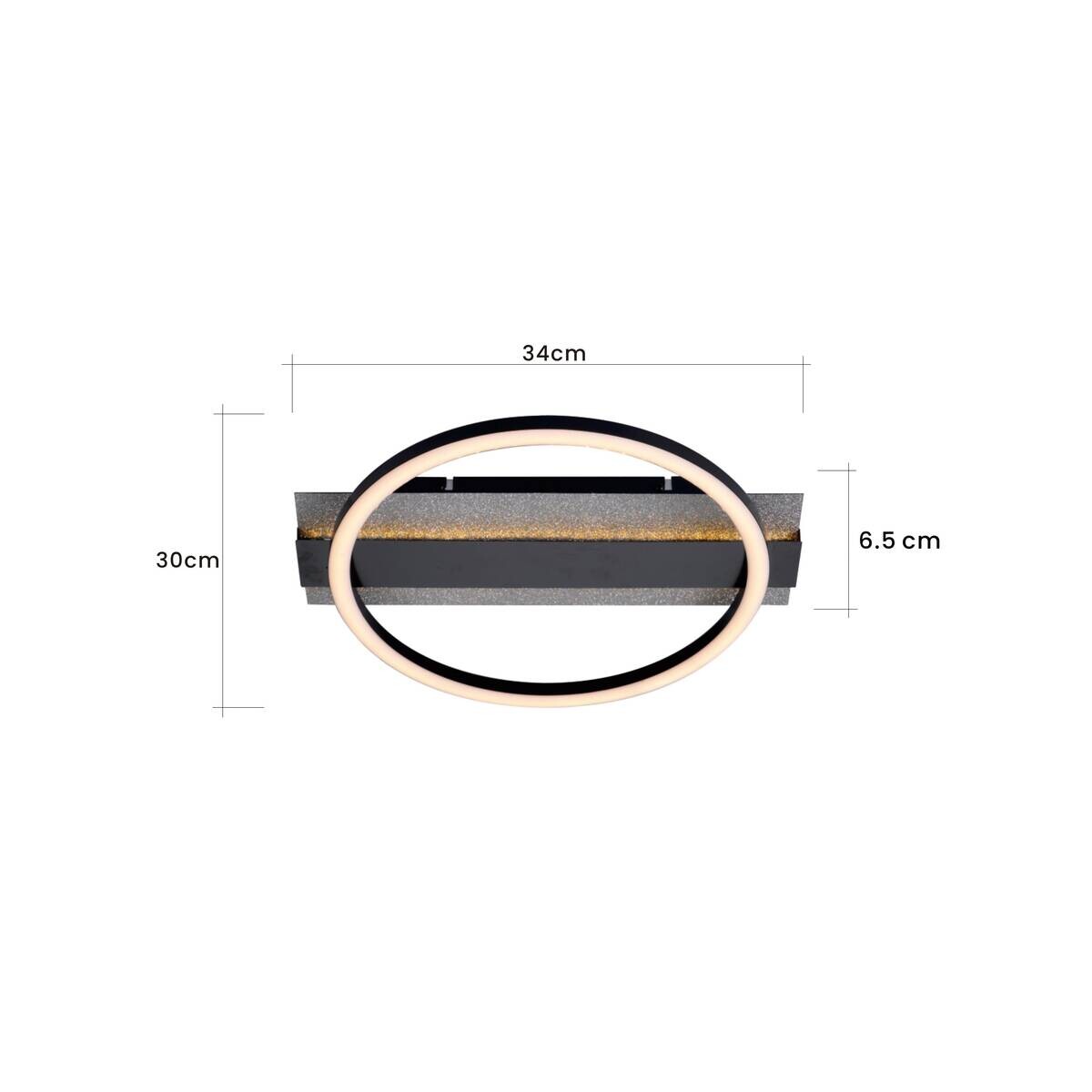 POCOline LED-Deckenleuchte Arietty schwarz Metall Kunststoff B/H/L: ca. 30x65x34 cm