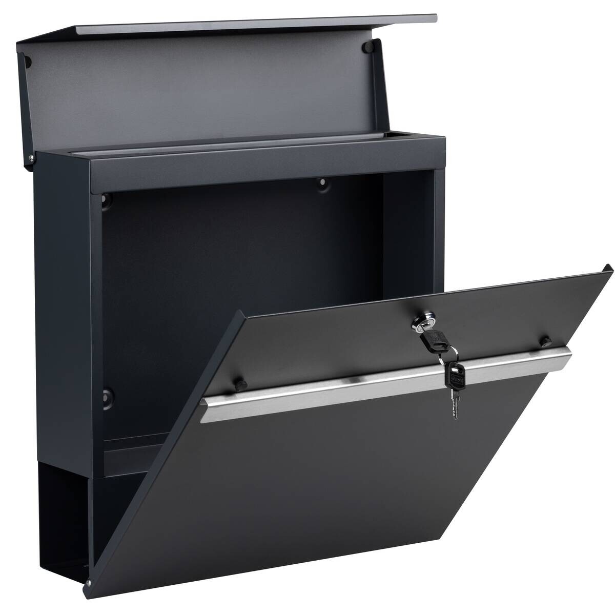 Briefkasten silber B/H/L: ca. 15,5x42x42,5 cm