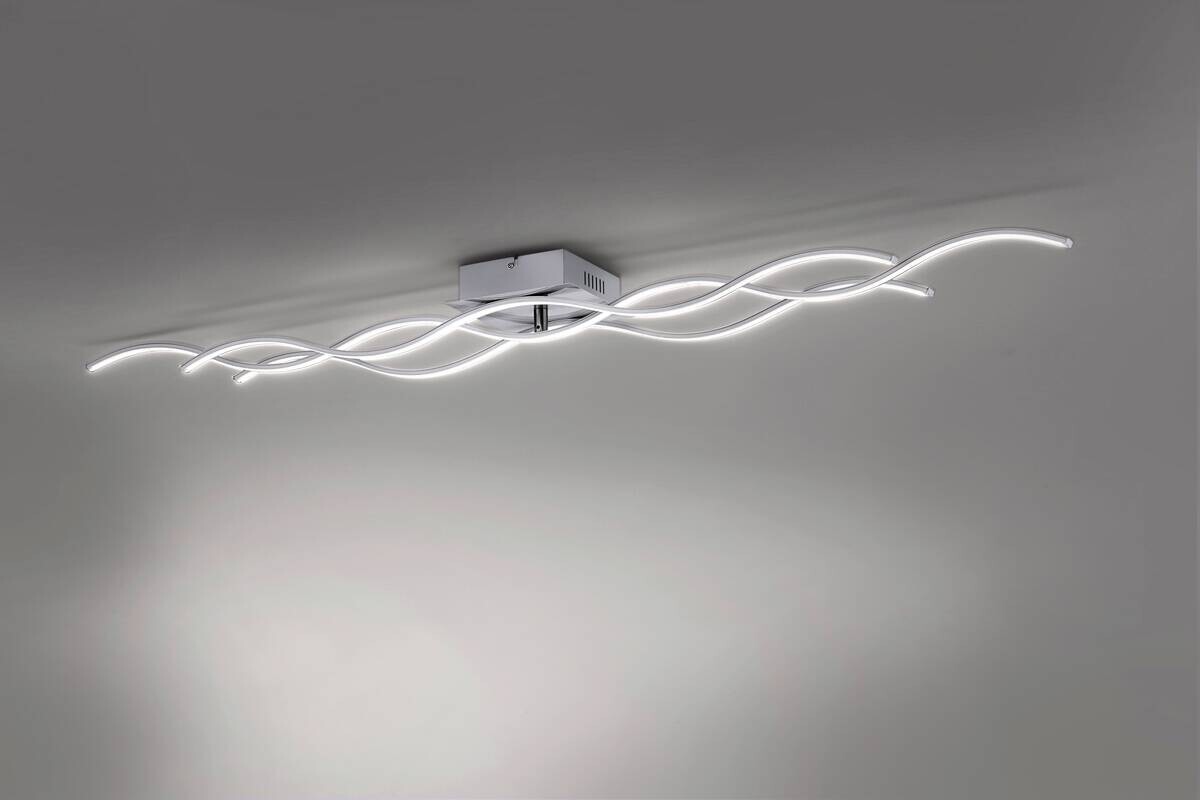 Just Light Deckenleuchte Wave Chrom Stahl Kunststoff B/L: ca. 16x140 cm