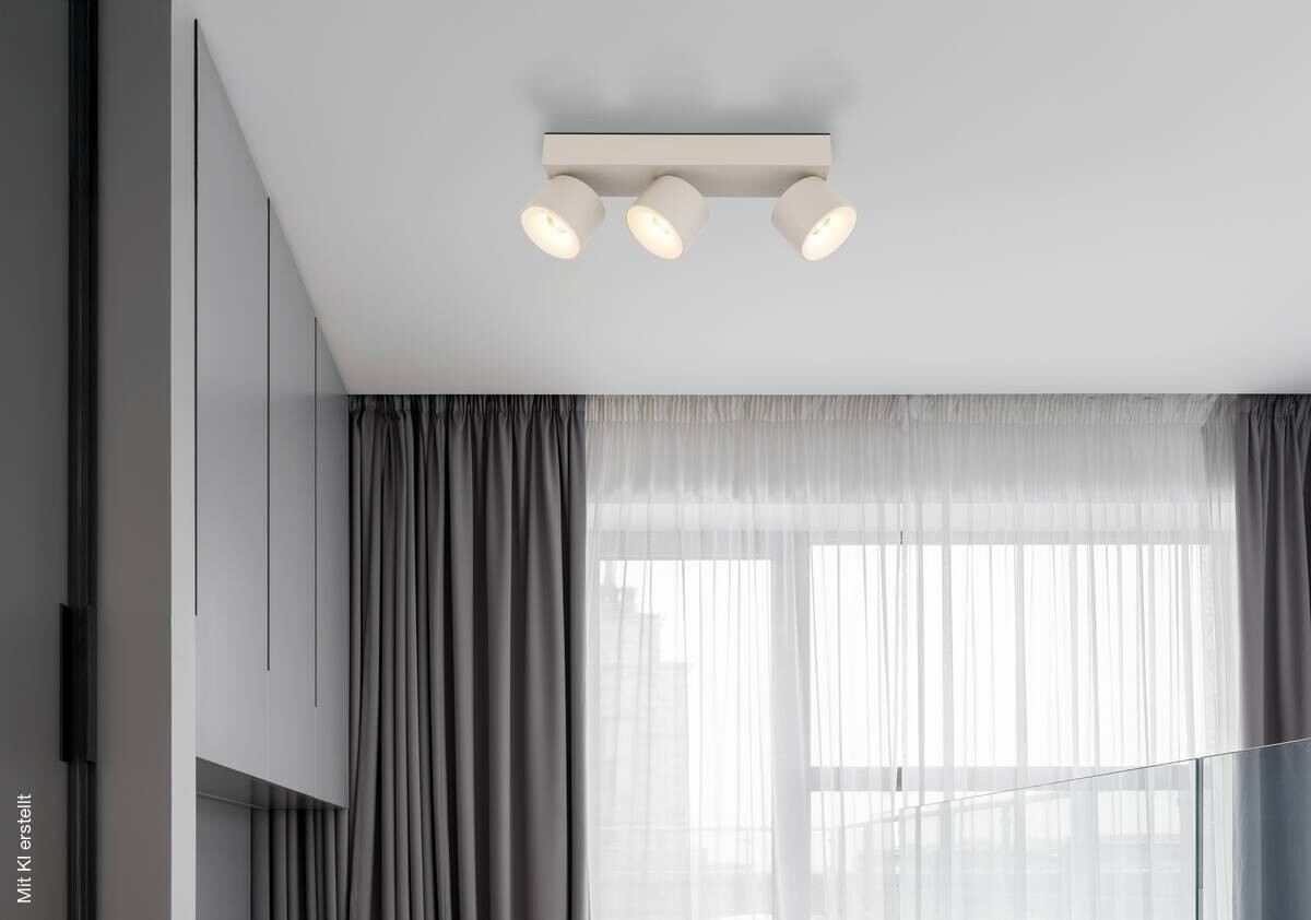 GLOBO LED-Strahler sand Metall Aluminium Kunststoff B/H/L: ca. 8,5x30x10,5 cm 3 Brennstellen