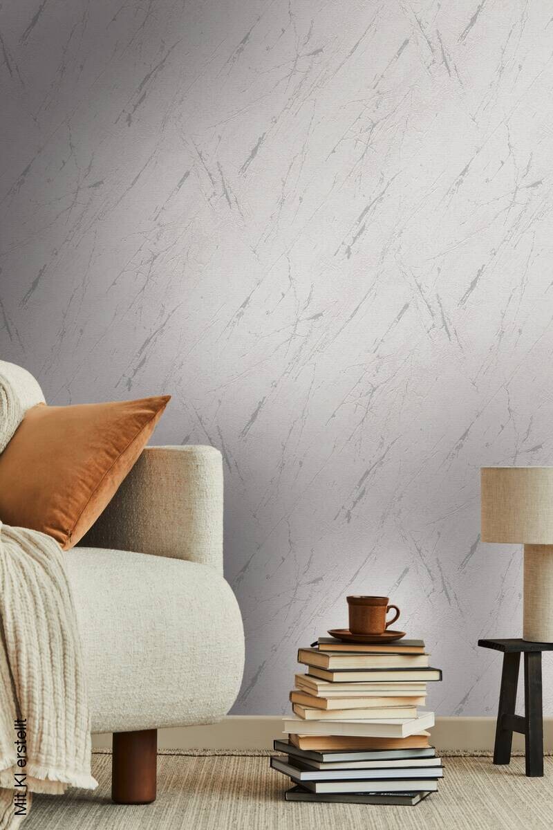 Vliestapete Marmor grau silber B/L: ca. 53x1005 cm
