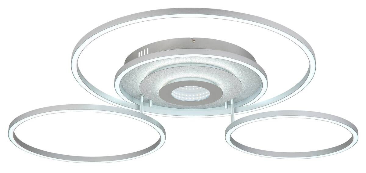 GLOBO LED-Deckenleuchte silber Aluminium Metall B/H/L: ca. 80,8x13,5x99,2 cm 1 Brennstellen