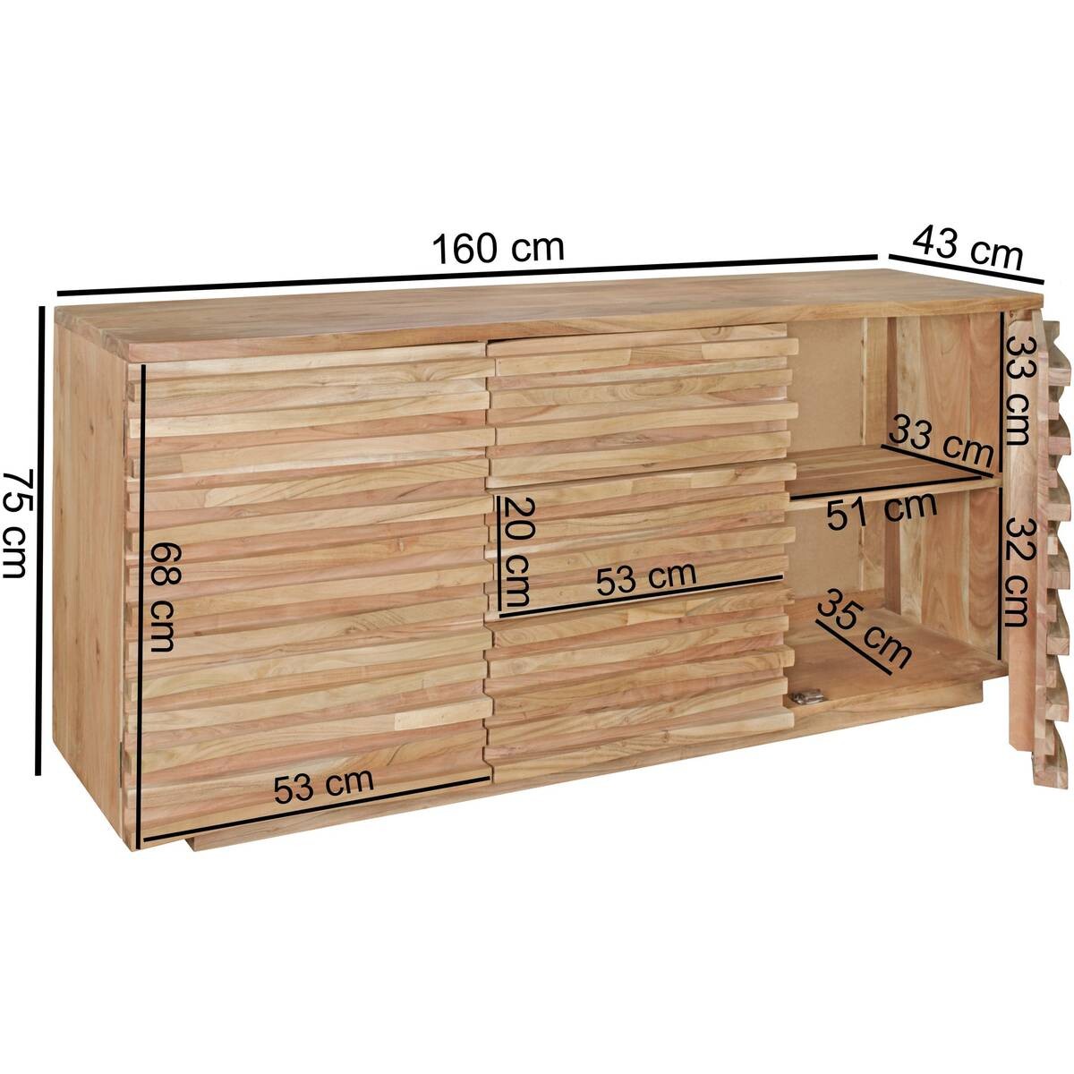 Sideboard natur B/H/T: ca. 160x75x43 cm