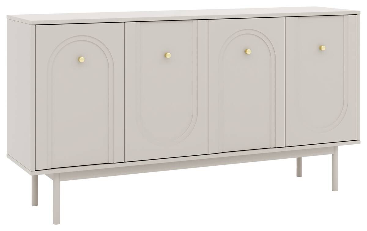 Kommode MAZOMA Eiche Kaschmirgrau Nachbildung gold Optik B/H/T: ca. 154x82x39 cm