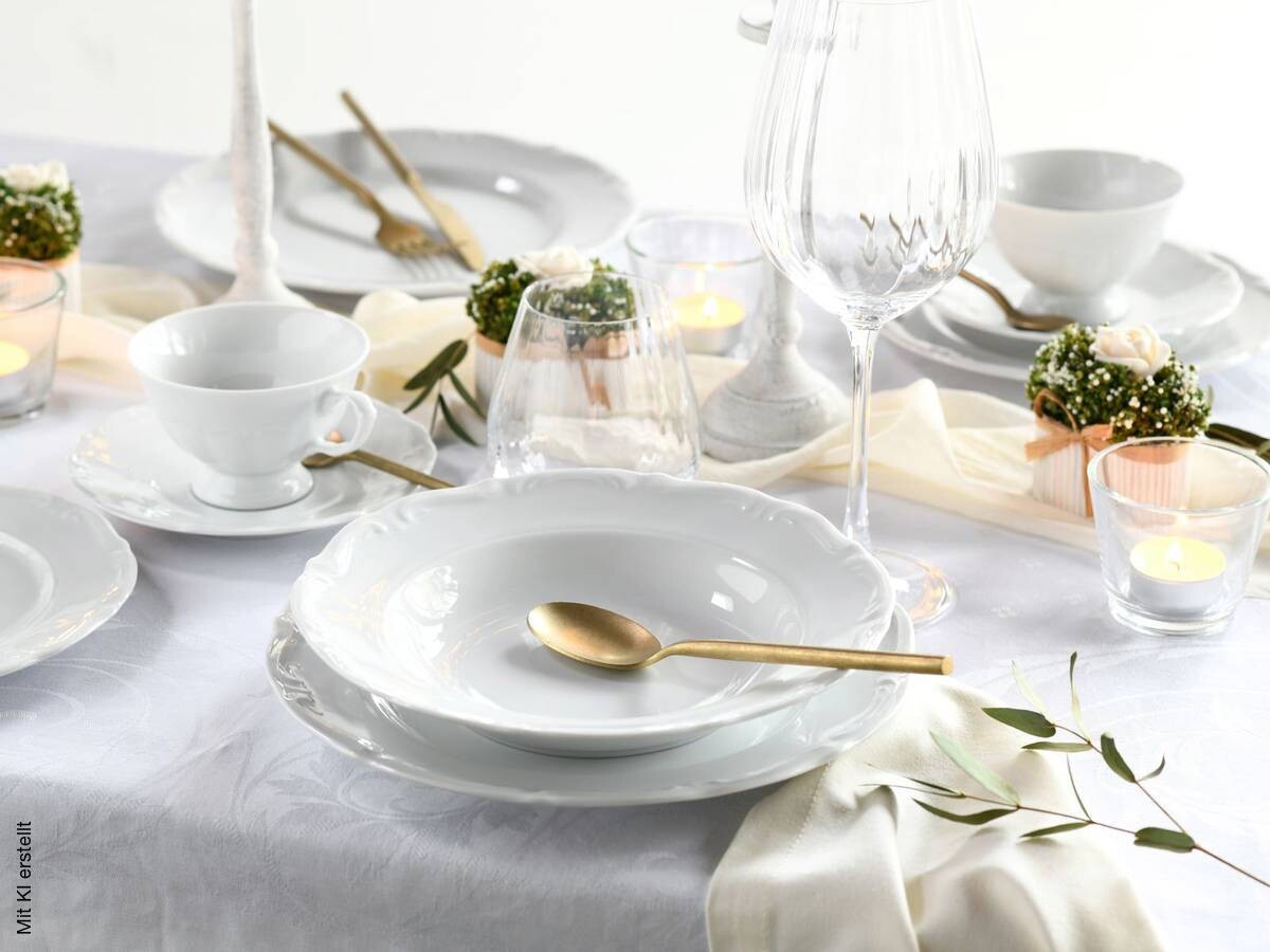 CreaTable Kombiservice Maria Theresia weiß Porzellan 30 tlg.