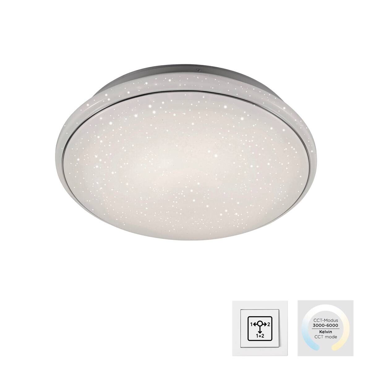 Just Light Deckenleuchte 14364-16 weiß Metall Kunststoff H/D: ca. 10x44 cm