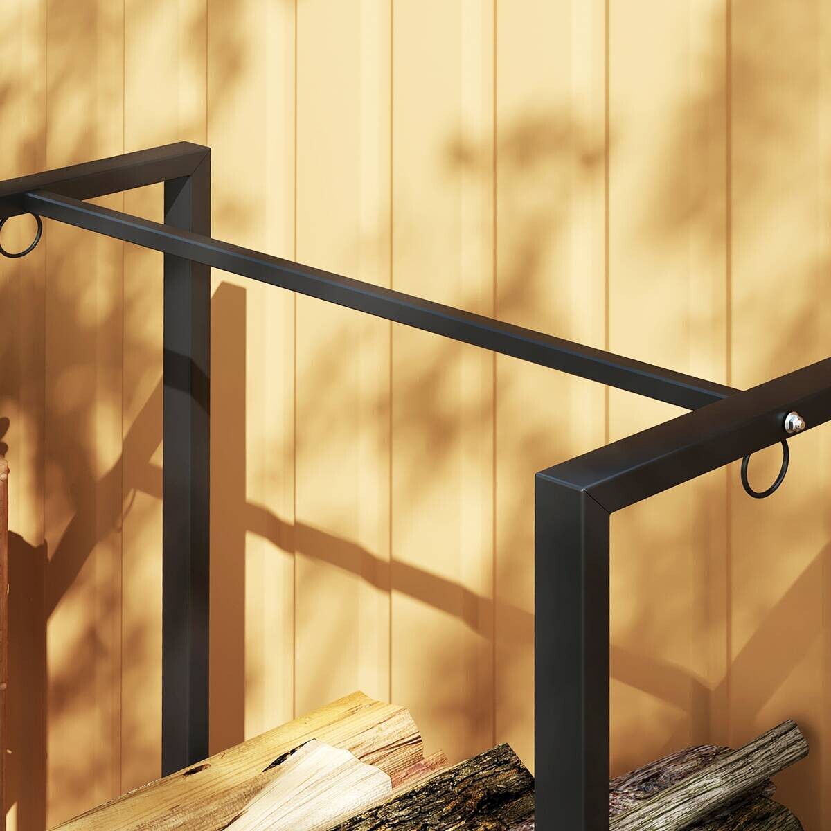 Outsunny Kaminholzregal schwarz B/H/L: ca. 32x115x123 cm