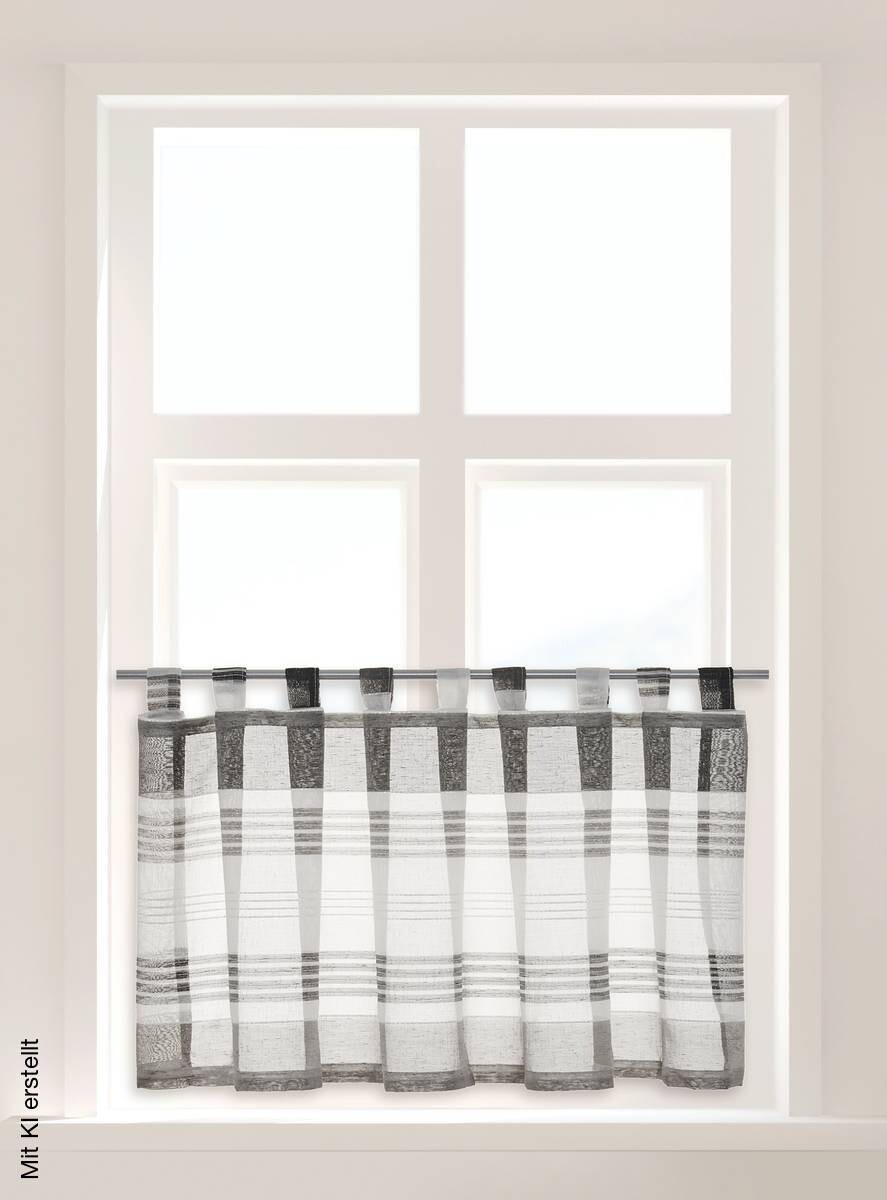 POCOline Scheibengardine Havana anthrazit B/L: ca. 140x50 cm