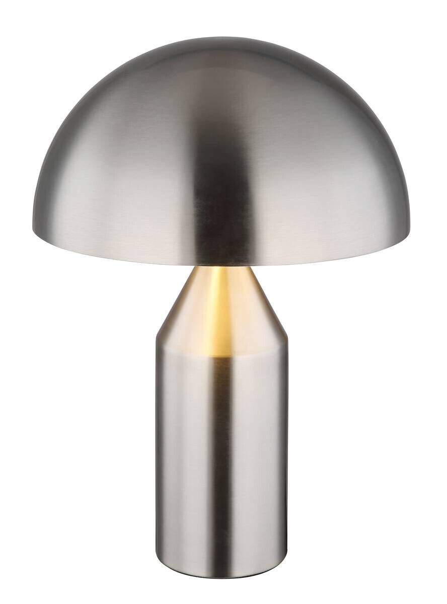 GLOBO Tischleuchte Atoma nickel weiß Metall H: ca. 39 cm E27 2 Brennstellen