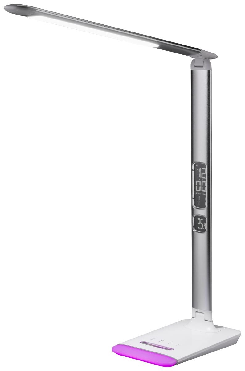 POCOline Schreibtischleuchte Apollo silber weiß Kunststoff H: ca. 52 cm