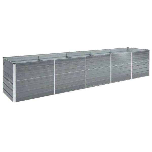 Garten-Hochbeet grau Stahl B/H/L: ca. 80x77x400 cm