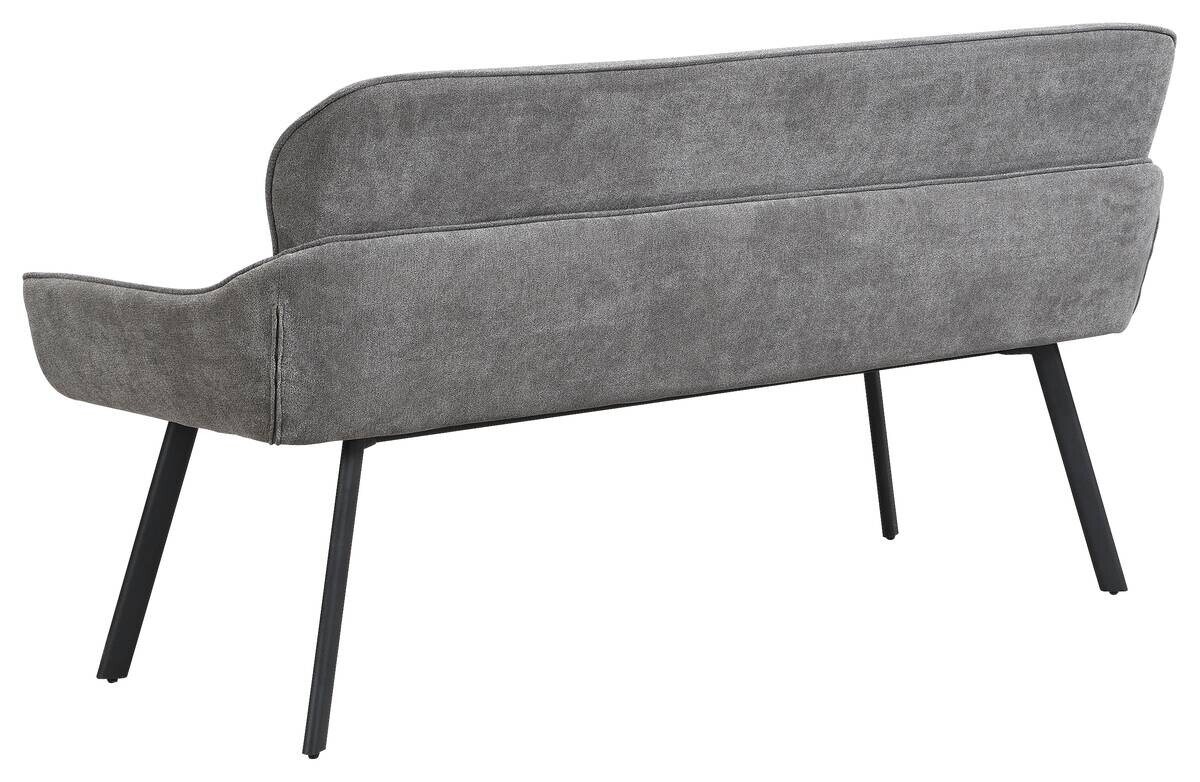 Sitzbank RICO schwarz grau Metall Stoff B/H/T: ca. 160x90x62 cm