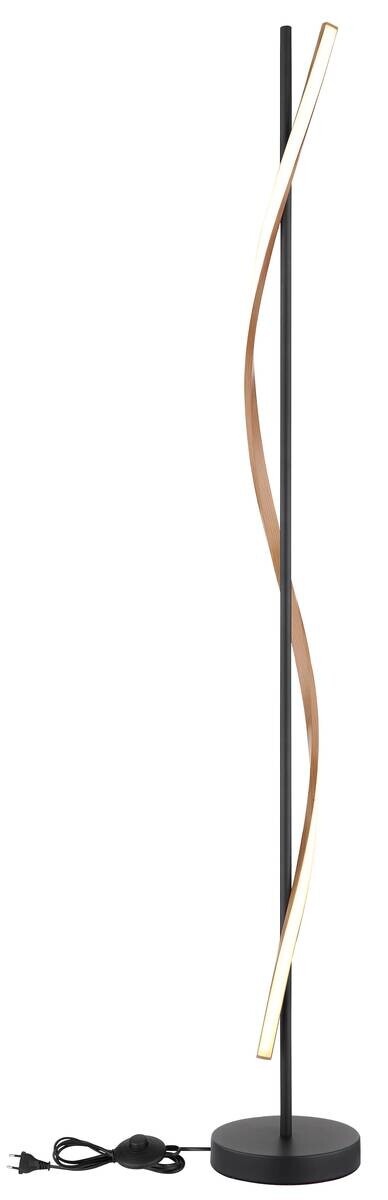 GLOBO LED-Stehleuchte mattschwarz dunkelbraun Opal Metall PVC Kunststoff H/D: ca. 150,7x20 cm 1 Brennstellen