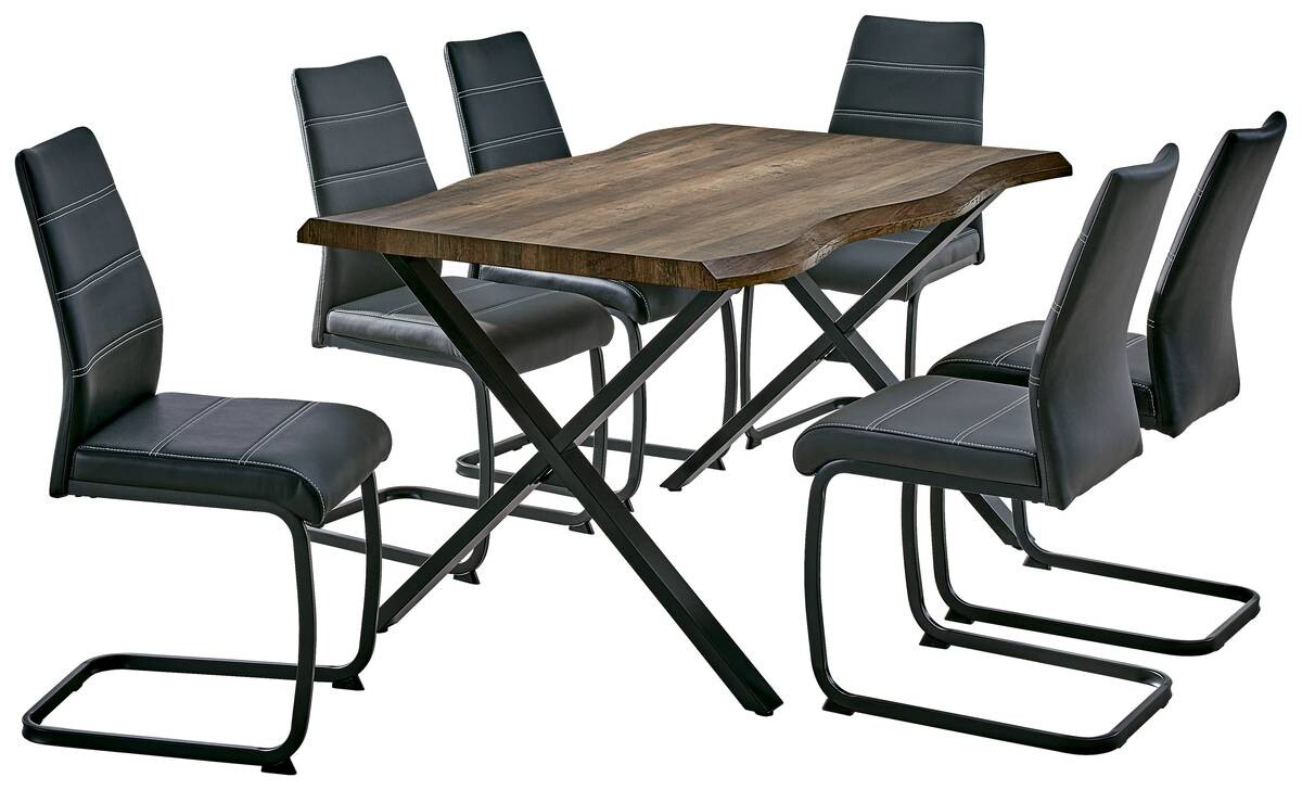 Esstisch Gerda braun Akazie Nachbildung B/H/T: ca. 140x76x90 cm
