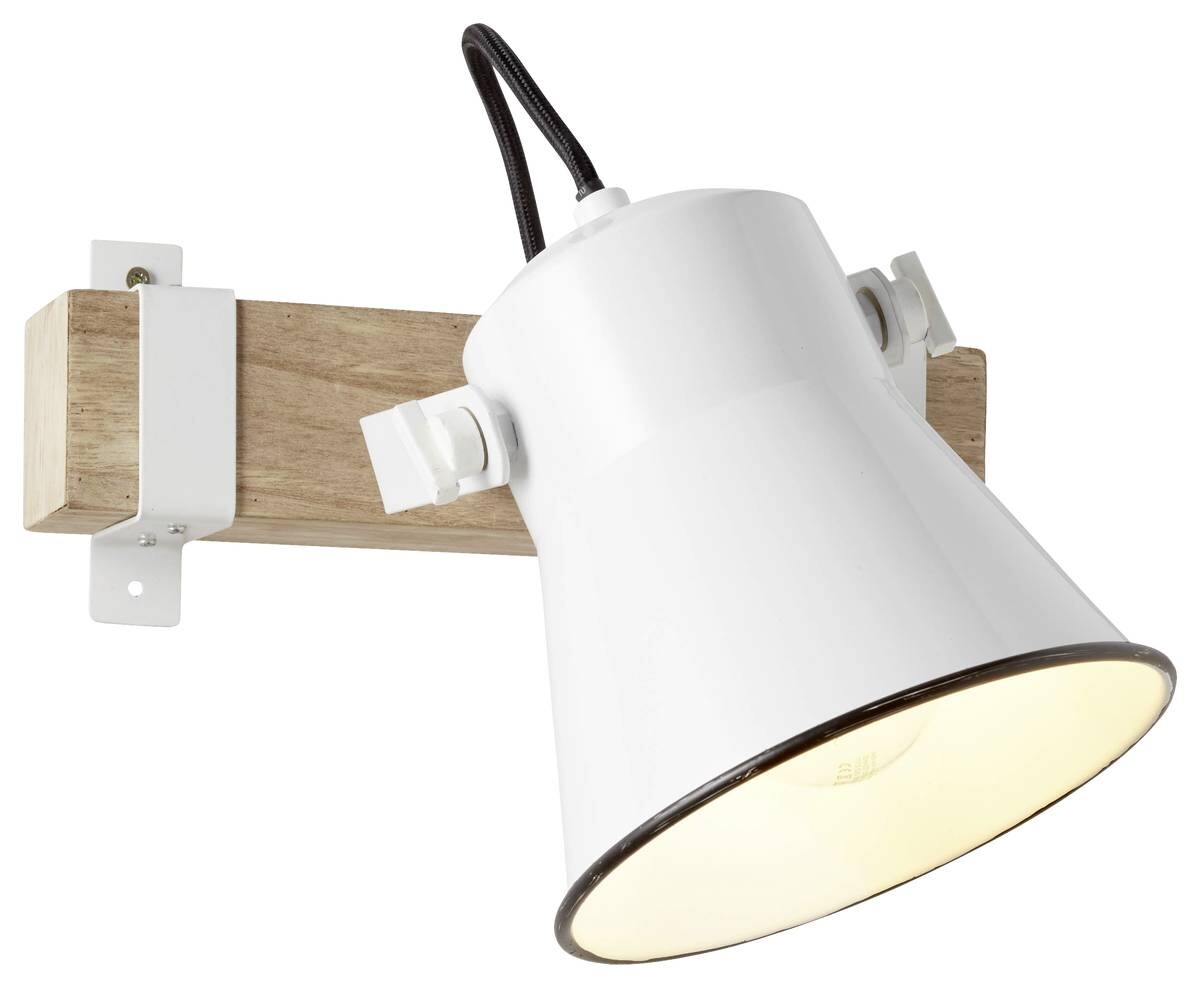 Brilliant Spot Plow weiß natur Metall Holz B/H/T: ca. 17x24x25 cm E27 1 Brennstellen