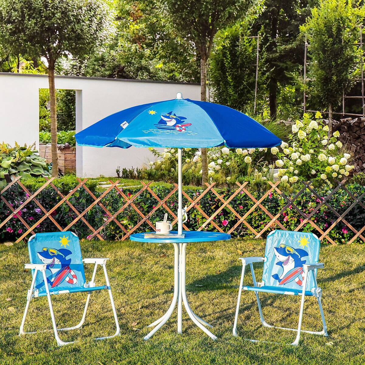 Outsunny Sitzgruppe blau Metall B/H/L: ca. 49,5x49,5x50 cm