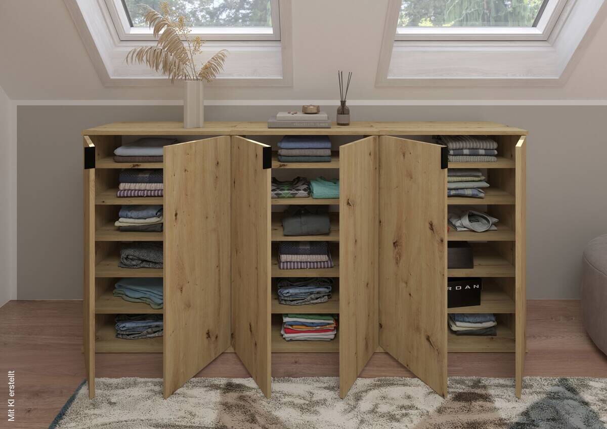 Garderobe PROJEKT Eiche Artisan Nachbildung B/H/T: ca. 183x99x34 cm