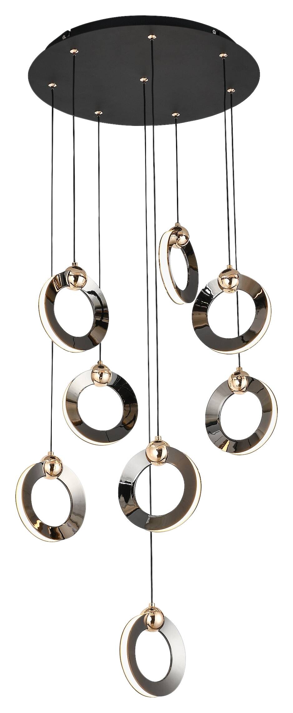 POCOline Pendelleuchte Bendik schwarz Chrom Metall Kunststoff D: ca. 40 cm