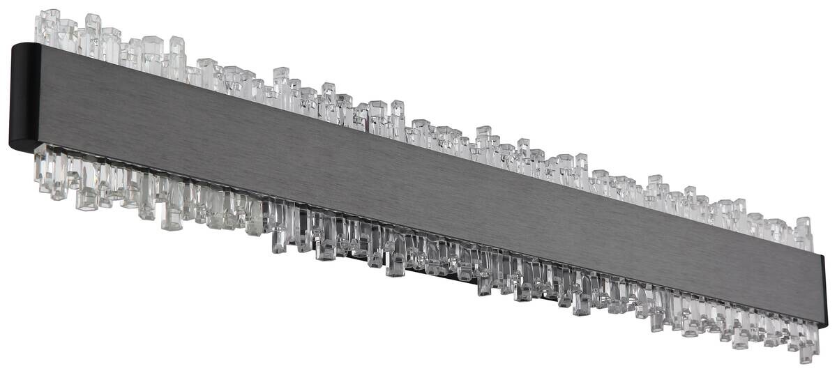 GLOBO Wandleuchte schwarz grau Metall Aluminium B/H/L: ca. 6,5x53,5x14,5 cm