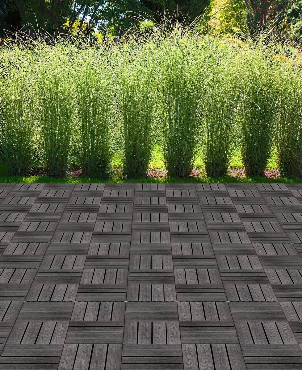 POCOline Terrassenfliese WPC, 6 Stück im Paket grau B/L: ca. 30x30 cm