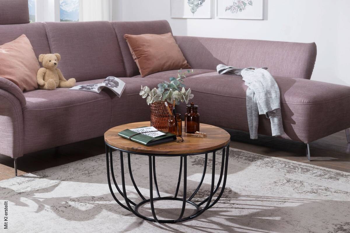 Couchtisch natur schwarz lackiert B/H/T: ca. 60x39x60 cm