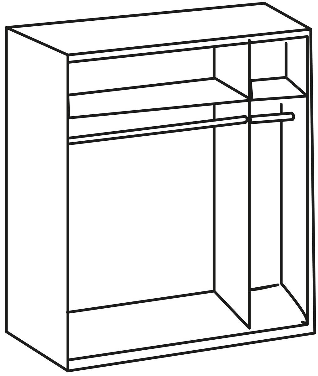 Schwebetürenschrank Liverpool Eiche Plankeneiche Nachbildung B/H/T: ca. 135x198x64 cm